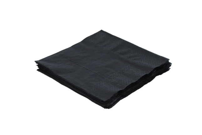 Napkins 33x33 cm Black BIO 2-Ply 1/4 Fold