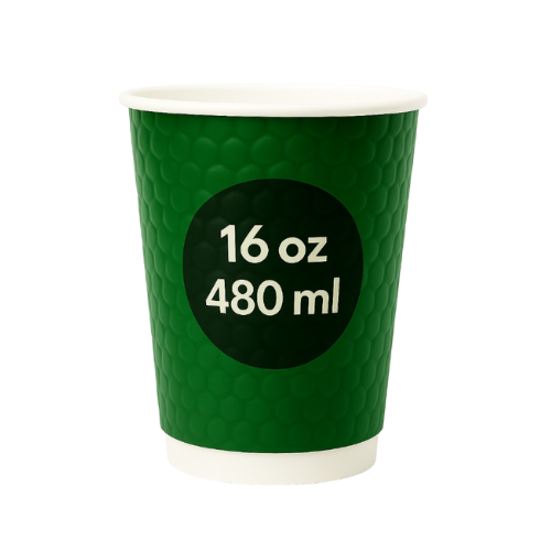 16 oz (480 ml) dubbelwandige koffiebeker met bubbel-textuur en eigen ontwerp – Cuppix