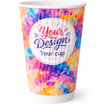 16 oz (480 ml) Double-Wall Ripple Paper Coffee Cup