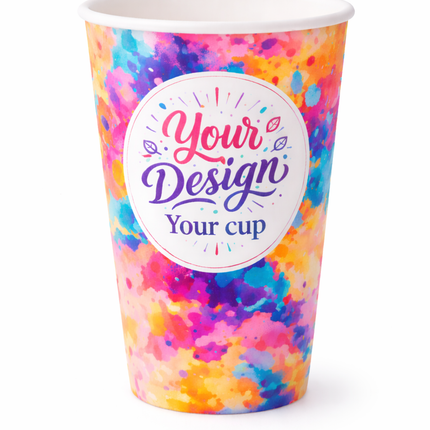 16 oz (480 ml) Bedruckter Karton-Kaffeebecher