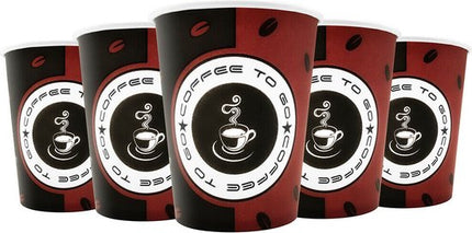 Pappbecher für Kaffee, 180 ml (7,5 oz) – Rot & Schwarz