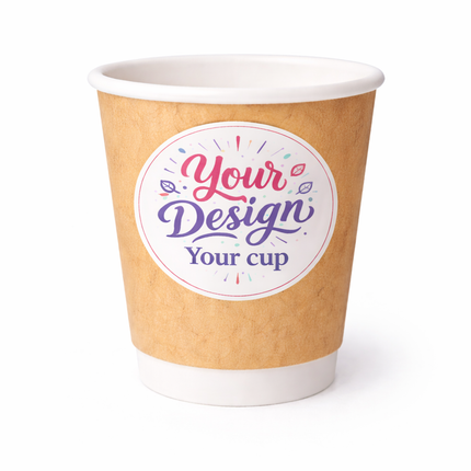 8 oz (240 ml) Double-Wall Kraft Paper Coffee Cup