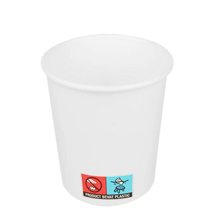 Achterzijde van Witte kartonnen koffiebeker 120 ml (4 oz) voor espresso – Cuppix