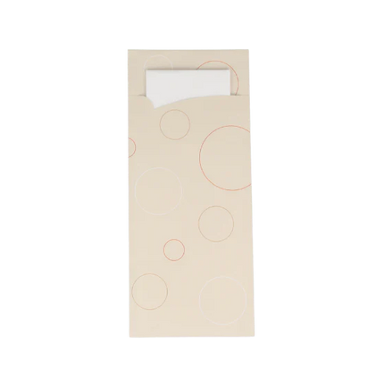 Bestecktasche Pochette Bubble mit weißer Serviette
