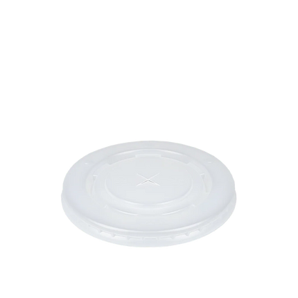PS Flachdeckel Ø90mm Transparent mit Kreuzöffnung