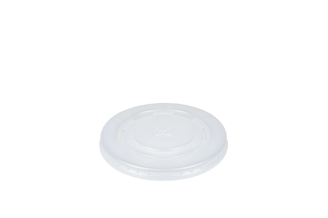 PS Flachdeckel Ø90mm Transparent mit Kreuzöffnung