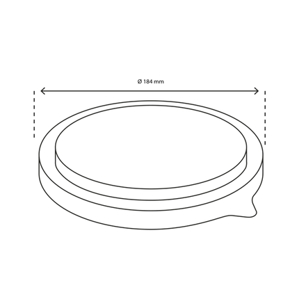 Deckel Bowl 900-1300 ml Ø184 mm Transparent PET (nicht stapelbar)
