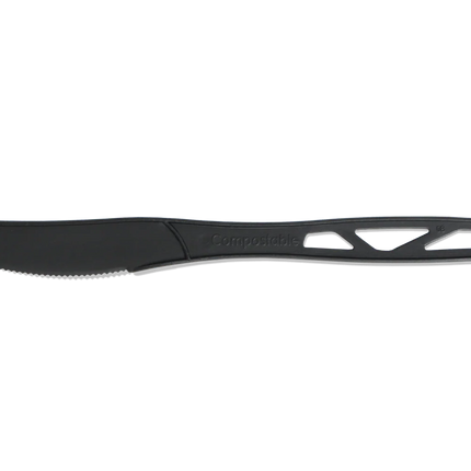 Wiederverwendbares Messer BIO 180 mm CPLA Schwarz