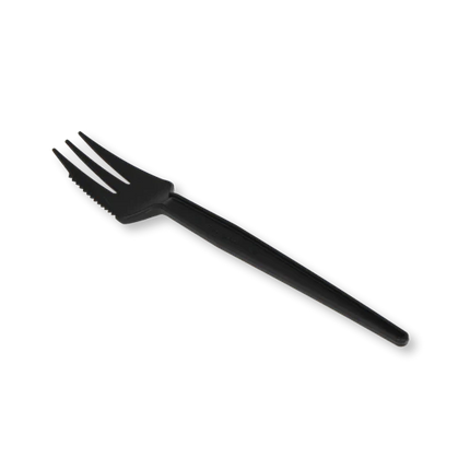 Herbruikbare Snackvork met Snijrand 135 mm PS Zwart