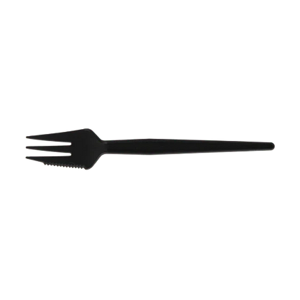 Herbruikbare Snackvork met Snijrand 135 mm PS Zwart