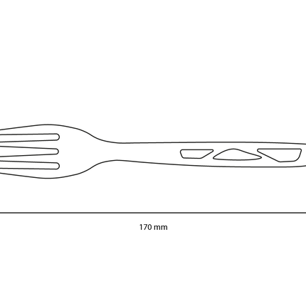 Wiederverwendbare Gabel BIO 170 mm CPLA Schwarz