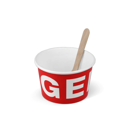 Eisbecher GELATO 120 ml Ø78 mm 4oz Karton Rot