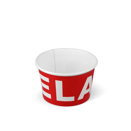 Eisbecher GELATO 120 ml Ø78 mm 4oz Karton Rot