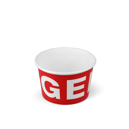 Eisbecher GELATO 120 ml Ø78 mm 4oz Karton Rot