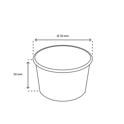 Eisbecher 120 ml Ø78 mm 4 oz Karton Schwarz