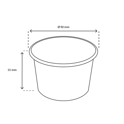 Ice Cream Cup 240 ml Ø90 mm 8oz Cardboard Black