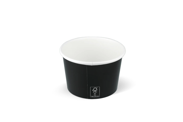 Ice Cream Cup 240 ml Ø90 mm 8oz Cardboard Black