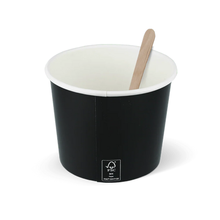 Eisbecher 300 ml Ø90 mm 10oz Karton Schwarz