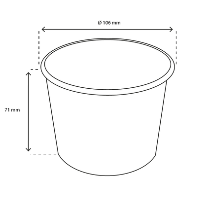 Eisbecher 360 ml Ø106 mm 12oz Karton Weiß