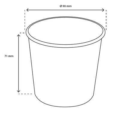 Ice Cream Cup 360 ml Ø90 mm 12oz Cardboard Black