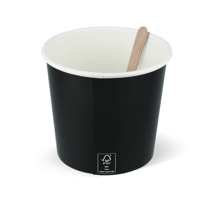 Ice Cream Cup 360 ml Ø90 mm 12oz Cardboard Black