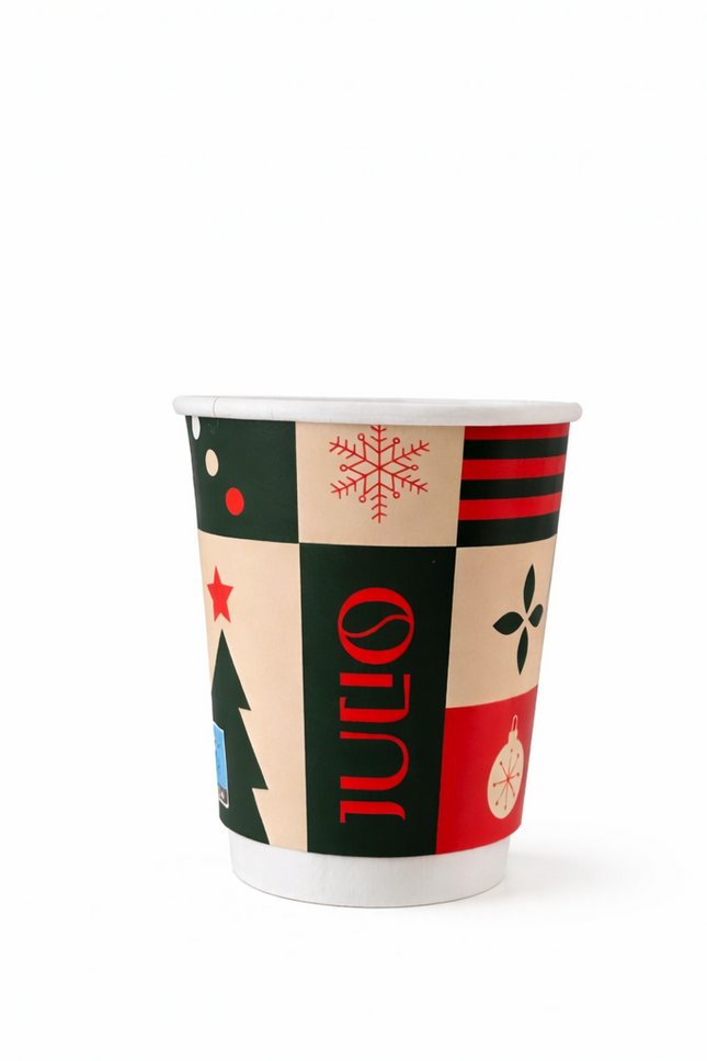 8 oz (240 ml) Double-Wall Printed Paper Coffee Cup
