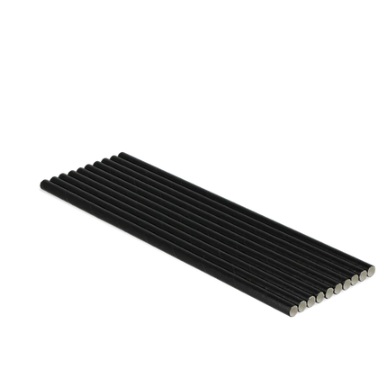 Papierstrohhalme BIO 200 x 6 mm Schwarz