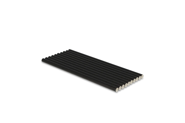 Paper Straws BIO 200 x 8 mm Black