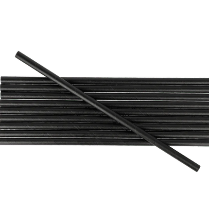 Paper Straws BIO 200 x 8 mm Black
