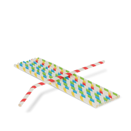 Papier-Trinkhalme BIO 240 x 6 mm Farbenmix