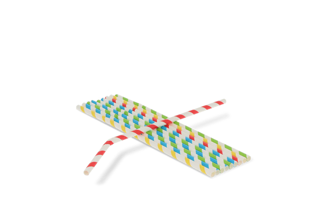 Paper Bendy Straws ORGANIC 240 x 6 mm Mixed Colors
