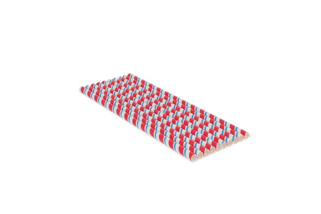 Paper Straws BIO 230 x 8 mm Mixed Colours