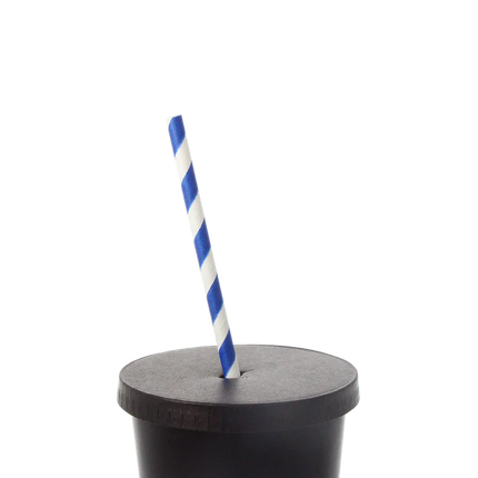 Papierstrohhalme BIO 230 x 6 mm Farbenmix Gestreift