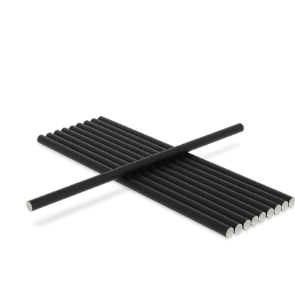 Papierstrohhalme BIO 230 x 8 mm Schwarz