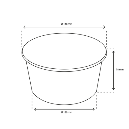 Salat-Poke-Bowl 1000 ml 32oz Ø148 mm Kraft