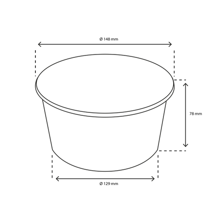 Salatschale Poke Bowl 1000 ml 32oz Ø148 mm Weiß