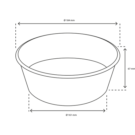 Salatschale Poke Bowl 1300 ml 43oz Ø184 mm Kraft