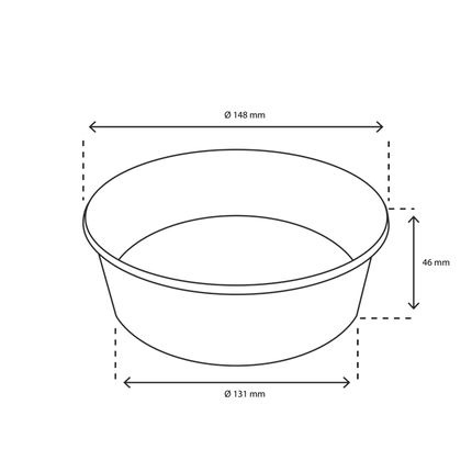 Salatschale Poke Bowl 500 ml 20oz Ø148 mm Weiß