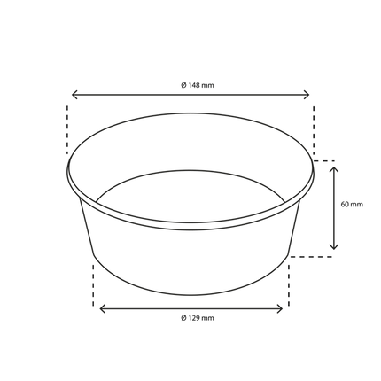 Salat Poke Bowl 750 ml 26oz Ø148 mm Weiß