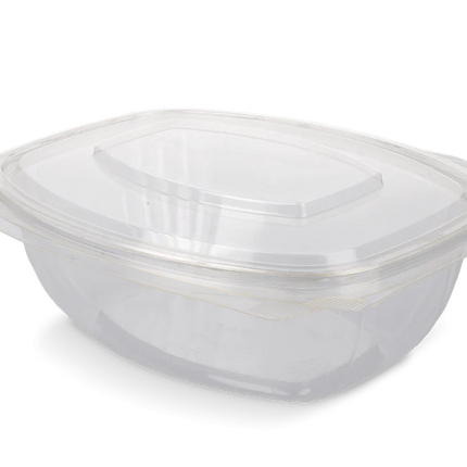 Salatschale mit Klappdeckel 1000 ml BIO PLA Transparent