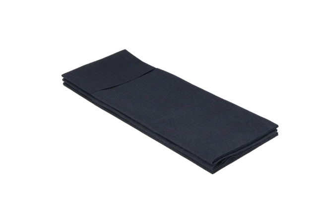 Airlaid Cutlery Fold Napkins 32 x 40 cm Black