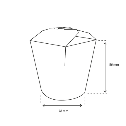 Wok to Go Becher 16oz 400 ml Karton Weiß