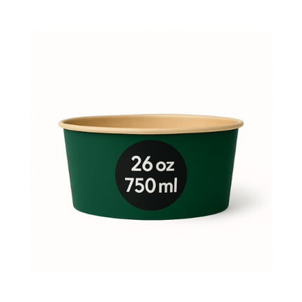 26 oz (750 ml) bedrukte kartonnen bowl met eigen ontwerp – Cuppix