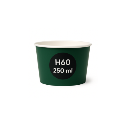 H60 (250 ml) bedrukte kartonnen bucket met eigen ontwerp – Cuppix