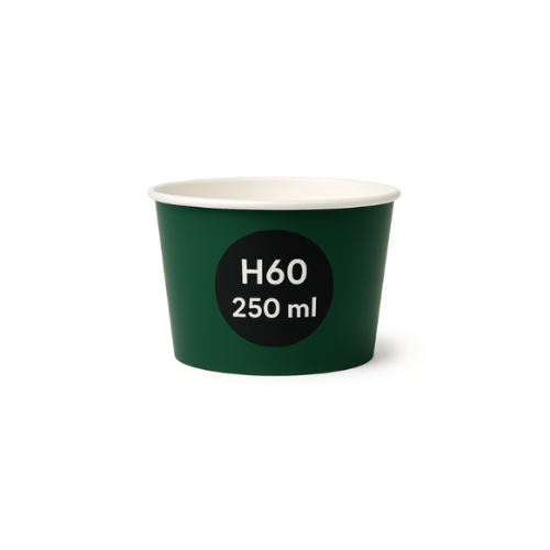 H60 (250 ml) bedrukte kartonnen bucket met eigen ontwerp – Cuppix