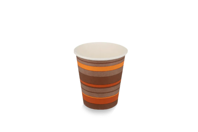 Gestreepte kartonnen espressobeker 120 ml (4 oz) – Luxury design – Cuppix