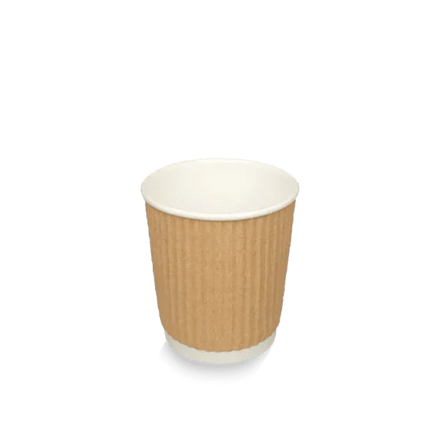 Ripple Kraft kartonnen koffiebeker 120 ml (4 oz) met warmte-isolerende wand – Cuppix