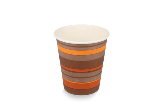 Gestreepte kartonnen koffiebeker 300 ml (10 oz) met luxe bedrukking – Cuppix