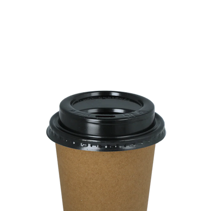 Zwarte koffiebekerdeksel Ø70 mm met koffiebekers voor koffie to-go – Cuppix