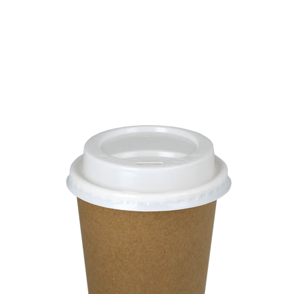 Witte koffiebekerdeksel Ø70 mm met koffiebeker voor koffie to-go – Cuppix